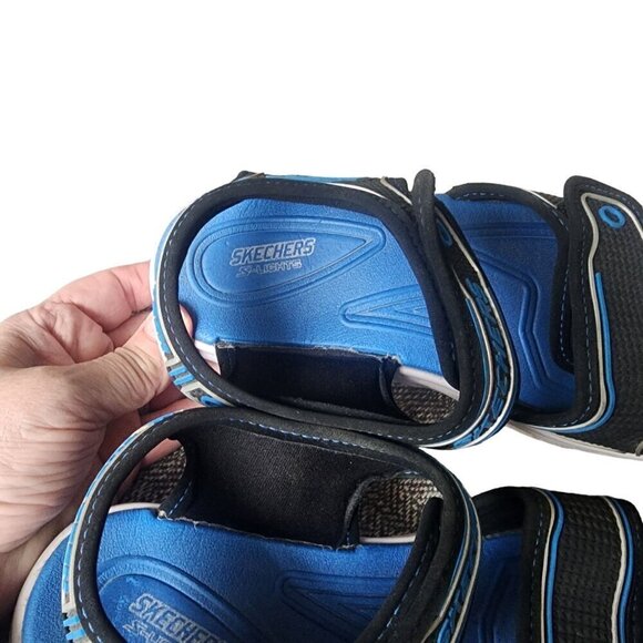 Skechers S Light Hypno-Splash Sandals Black Blue Big Boys US 3 - Picture 8 of 11